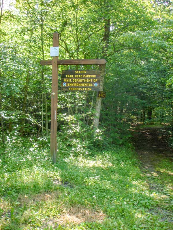 parking lot on dry brook road in Seager for Eagle Mountain in the catskill mountains