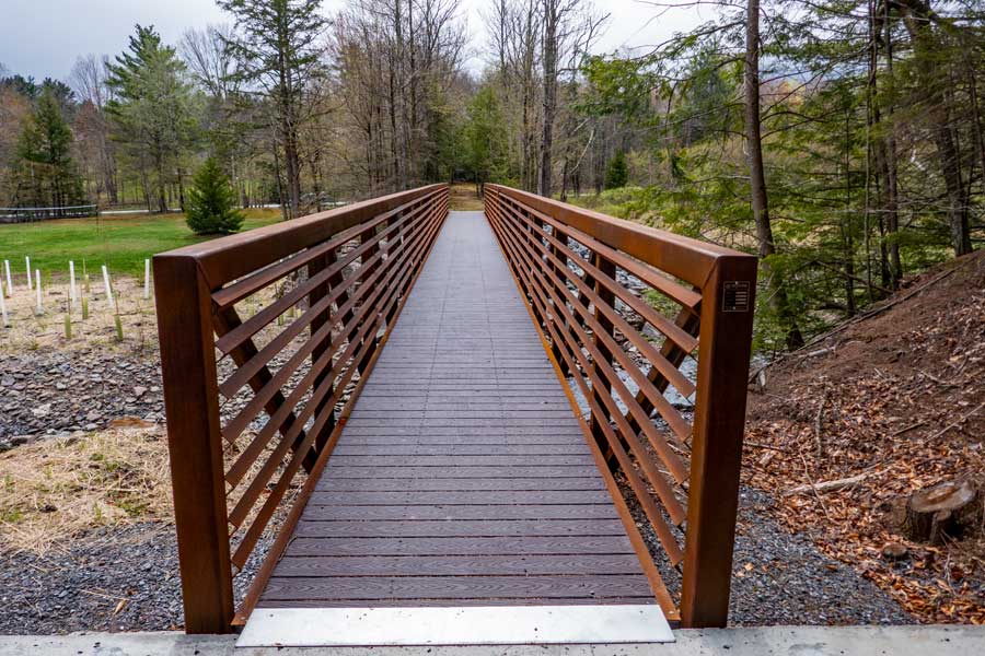 Bridge that goes over creek on the Hunter Rail Trail