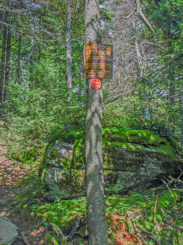 3500 DEC sign on West Kill Mountain