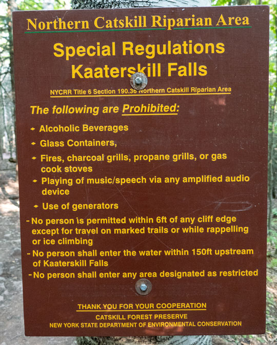 Rules and regulations around kaaterskill falls