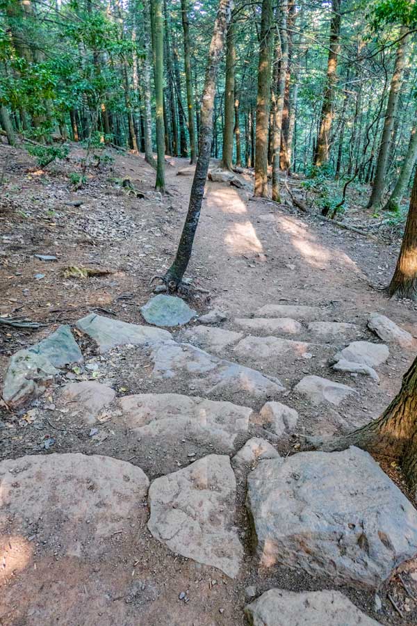 beginning of trail down to the bottom of kaaterskill falls