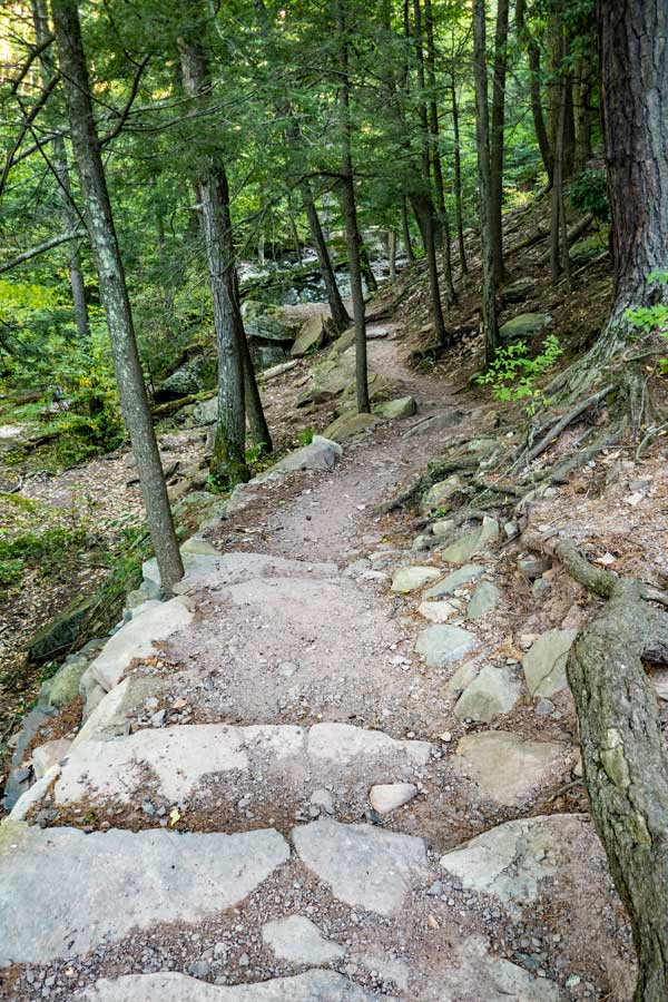 rock stairs down to bastion falls