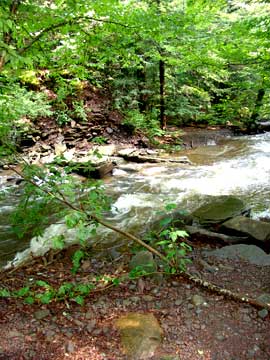 old bridge crossing lake creek above kaaterskill falls