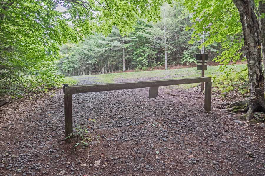 The end of the cross-country ski trail and intersection of south lake road
