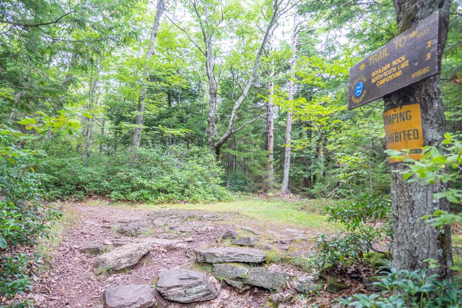 Second trail junction to Boulder Rock