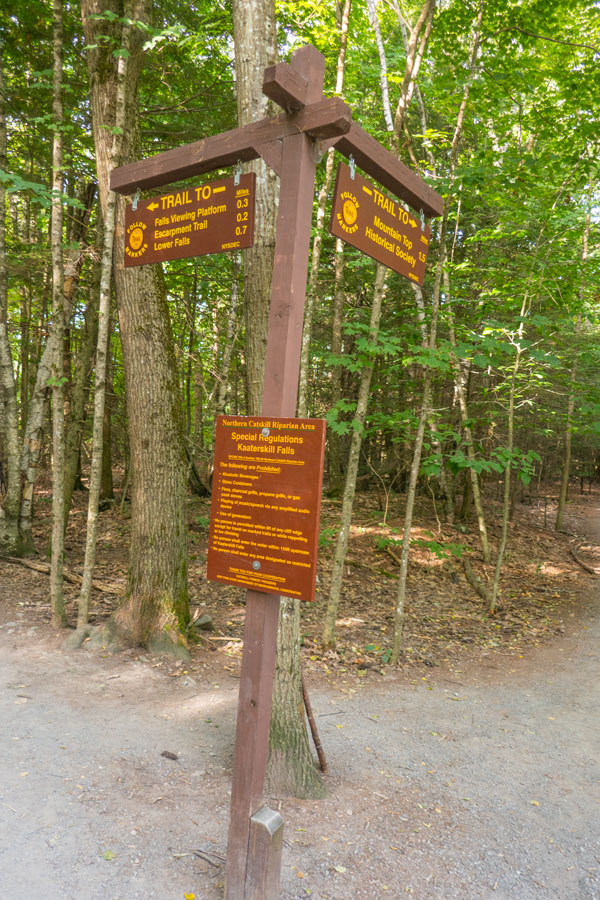Trail junction for Kaaterskill Falls