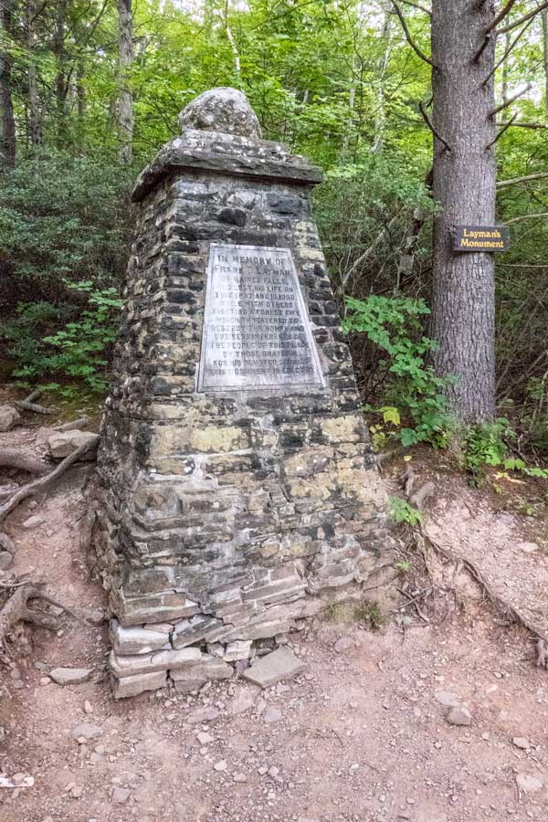 layman's monument on the escarpment trail in the catskill mountains.