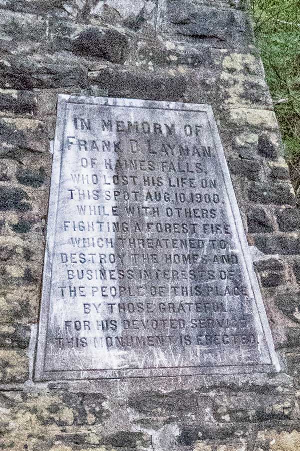 layman's monument on the escarpment trail in the catskill mountains.