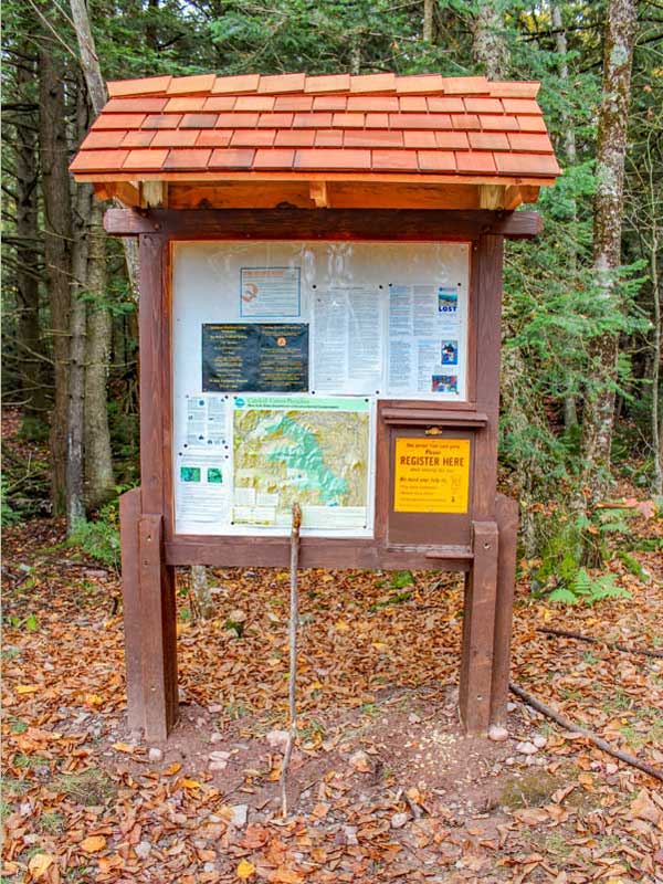 DEC Kiosk and registration for hiking the blackhead mountain range