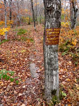 3500 sign on the south side of blackhead mountain