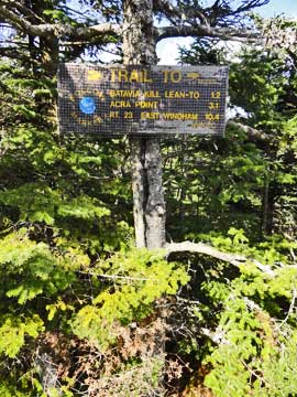 DEC sign on the summit of blackhead mountain