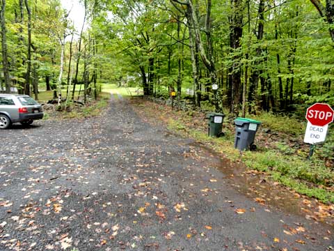 beginning of the trail from the parking lot on stork nest road