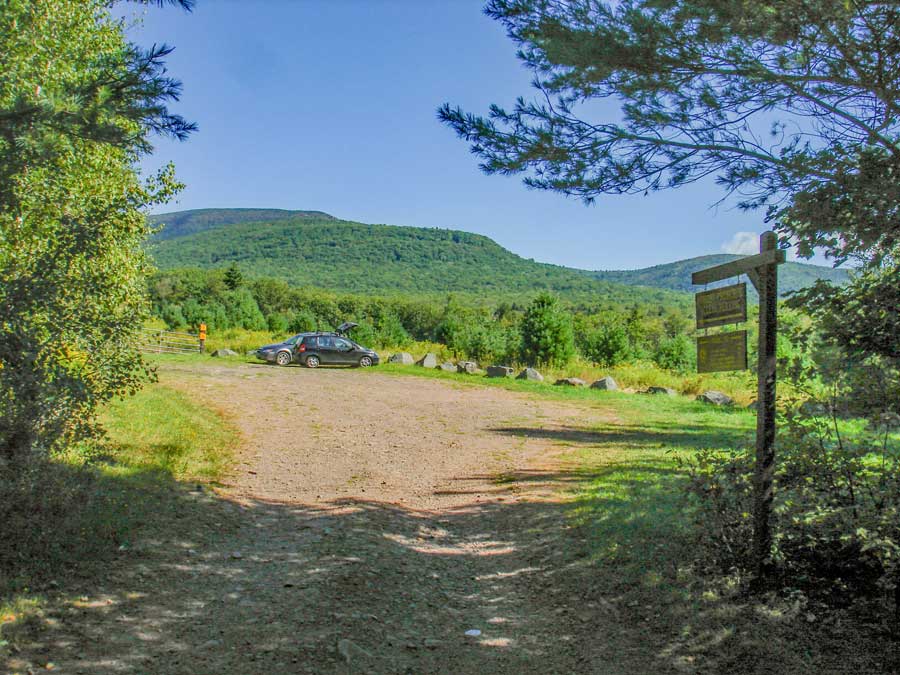 dec parking lot #3 for the Colgate Lake Trailhead to dutcher notch