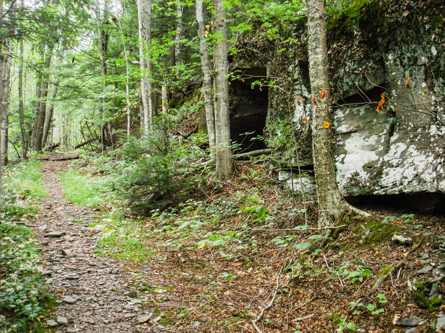 the beginning of the Dutcher Notch on the Colgate Lake Trail