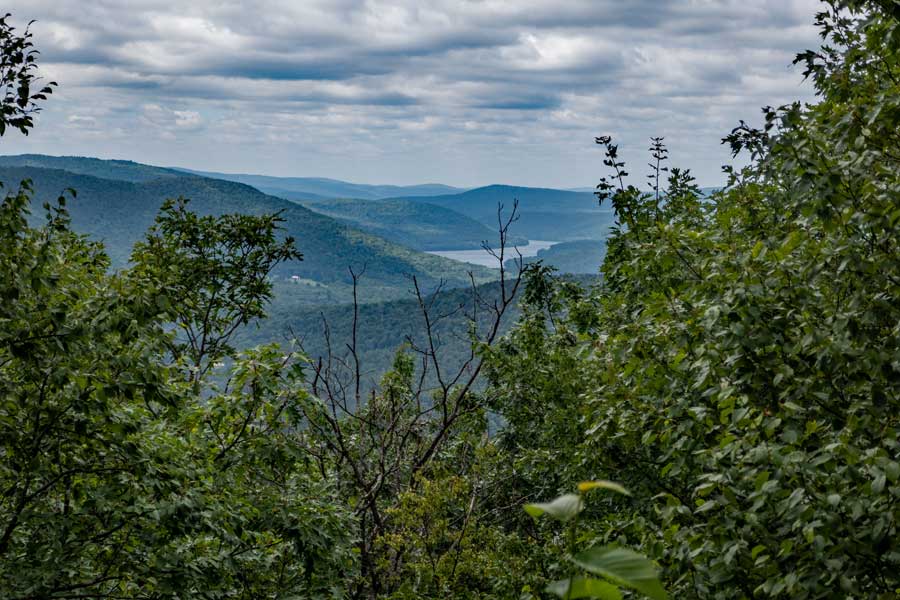 view of the Pepacton Reservoir from the Dry Brook Ridge Trail from view point #4