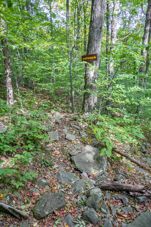spring on old Mink Hollow Road near the pass between sugarloaf mountain and Plateau Mountain