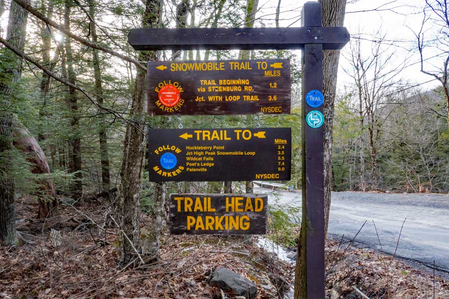 DEC sign for the DEC Upper Platte Clove Parking Area