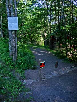 entrance to plattekill falls by red house
