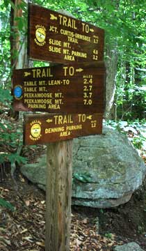 trail junction for curtis-ormsbee trail and table and peekamoose mountain
