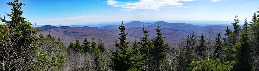 Panoramic view off the Summit of Peekamoose Mountain