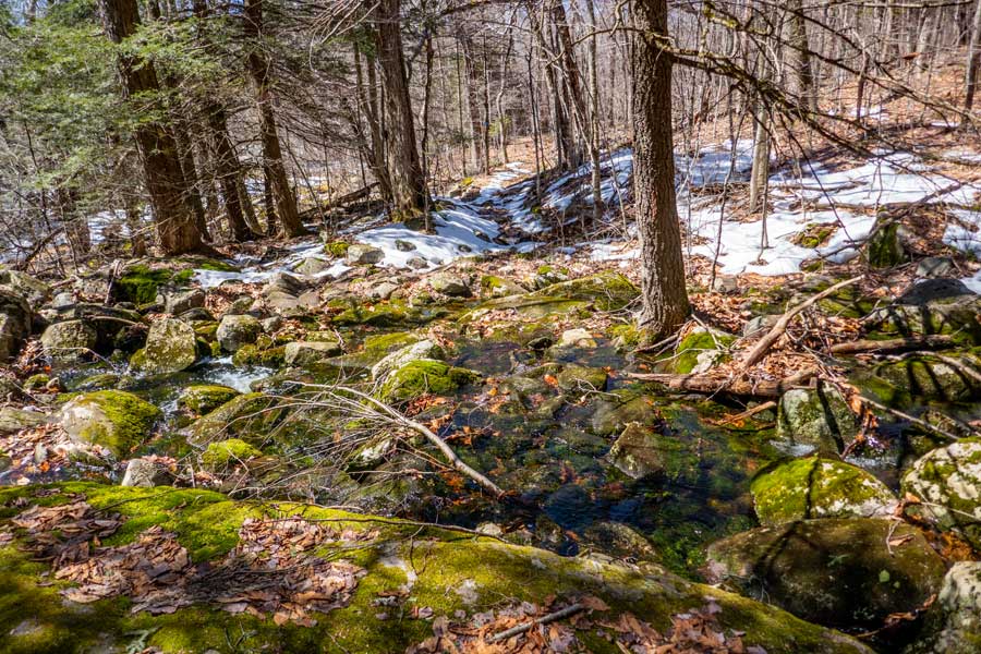 First Stream crossing on the hike from Spencer road to  Bangle Hill summit