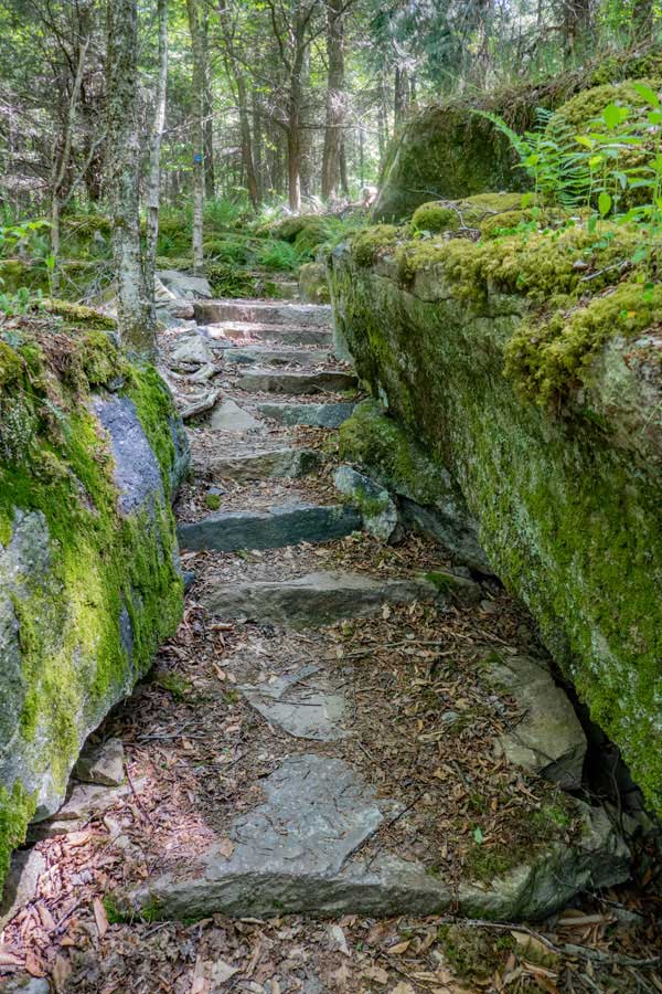 third spiral stone staircase on the Red Hill Fire Tower trail