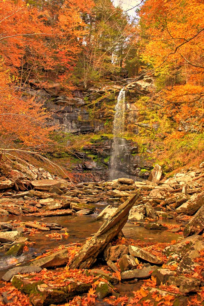 Old Mill Falls in Platte Clove in the catskill mountains