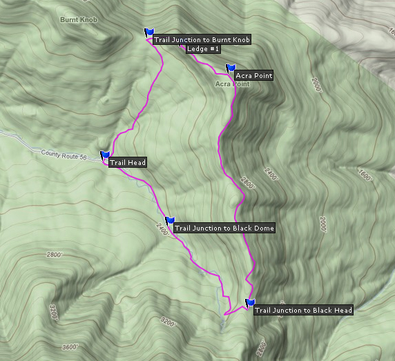 Catskill Mountains Acra Point Loop Trail GPS