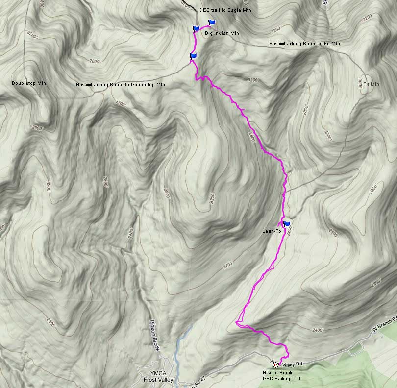 Big Indian Mountain GPS map
