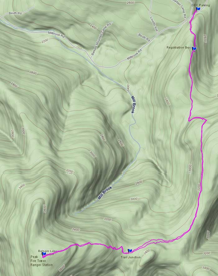 Balsam Lake Mountain GPS map