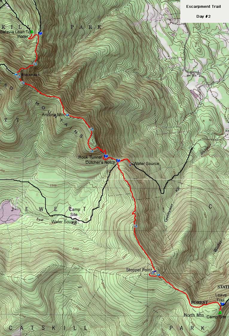 gps map of hike to north mountain