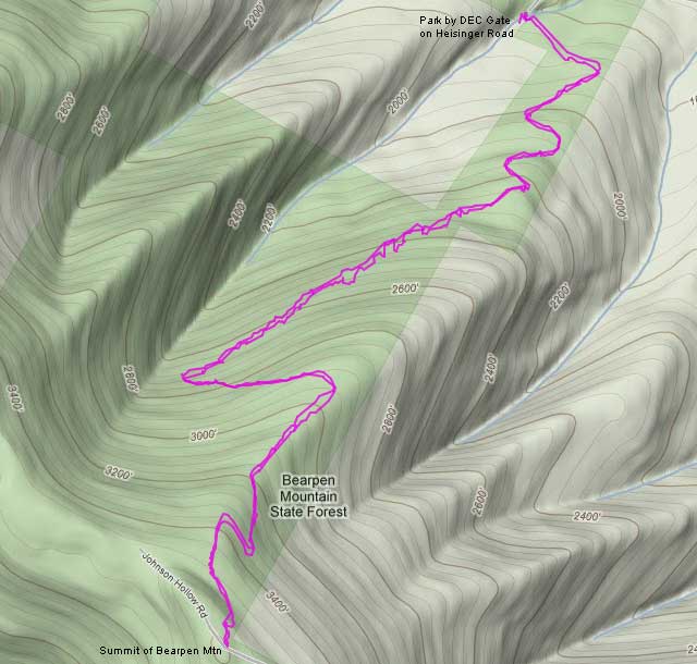 Bearpen Mountain GPS map