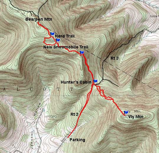 vly and bearpen mountain GPS map