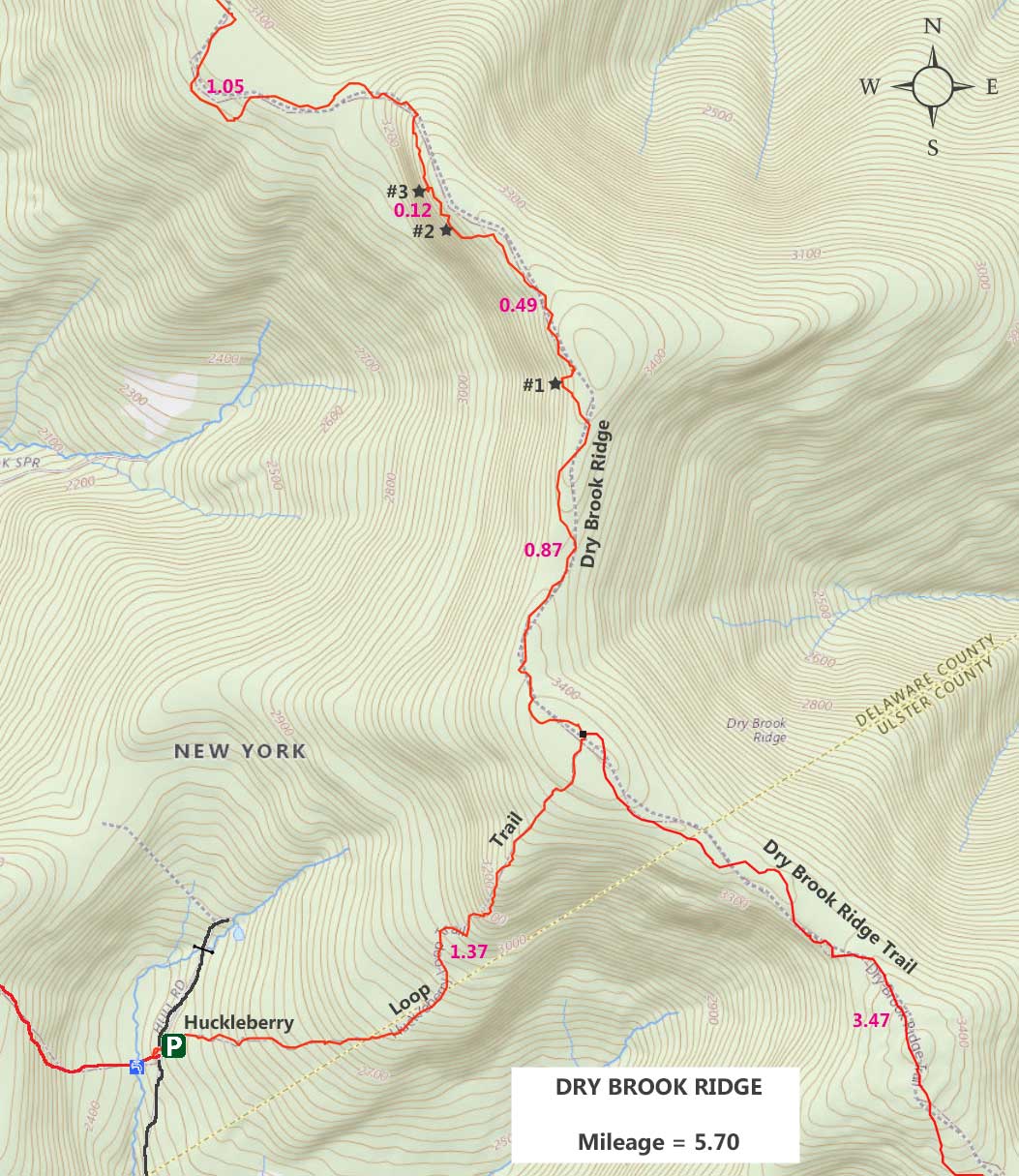 Map of the Dry Brook Ridge Trail