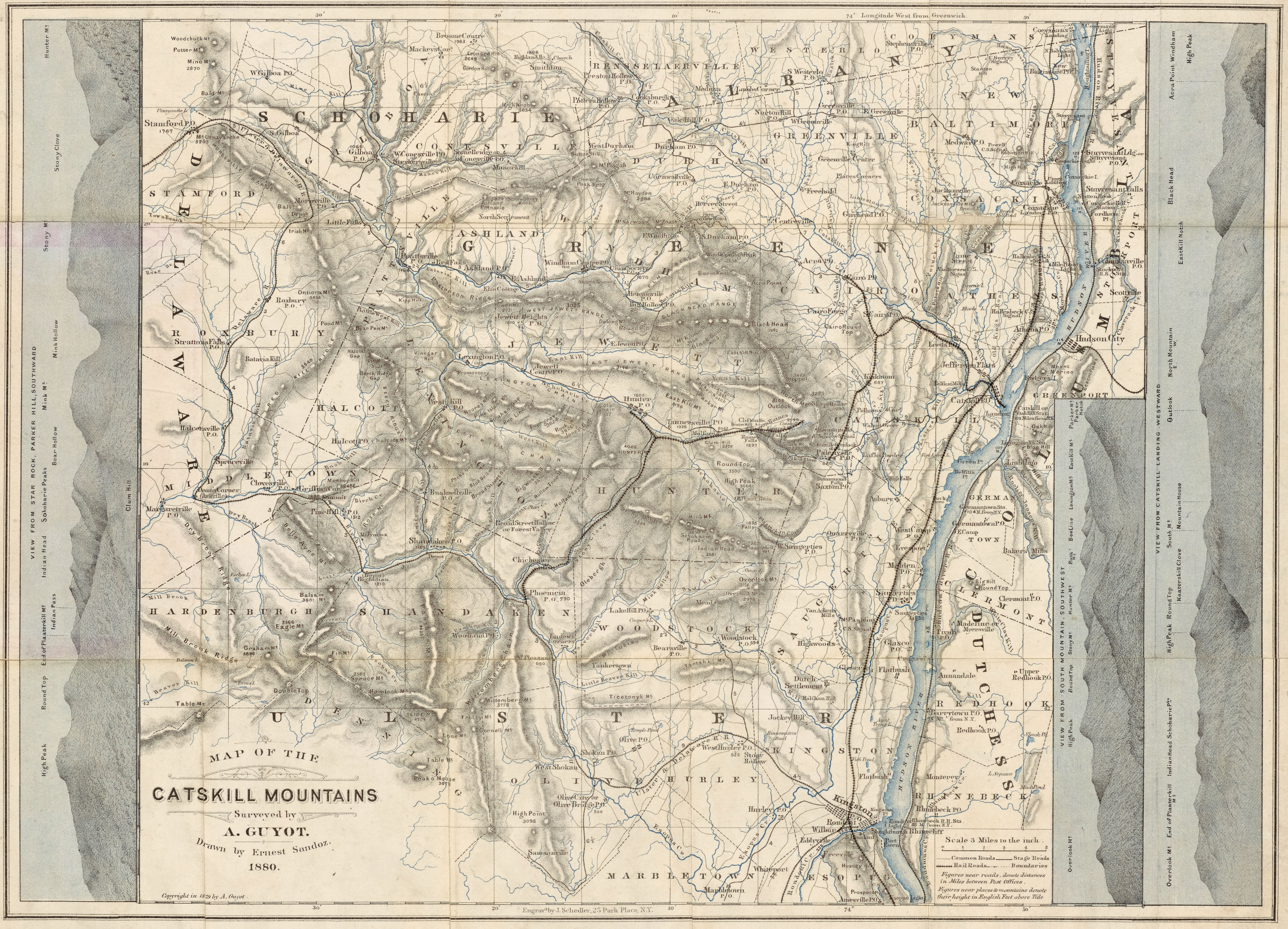 topo map of the catskill mountains
