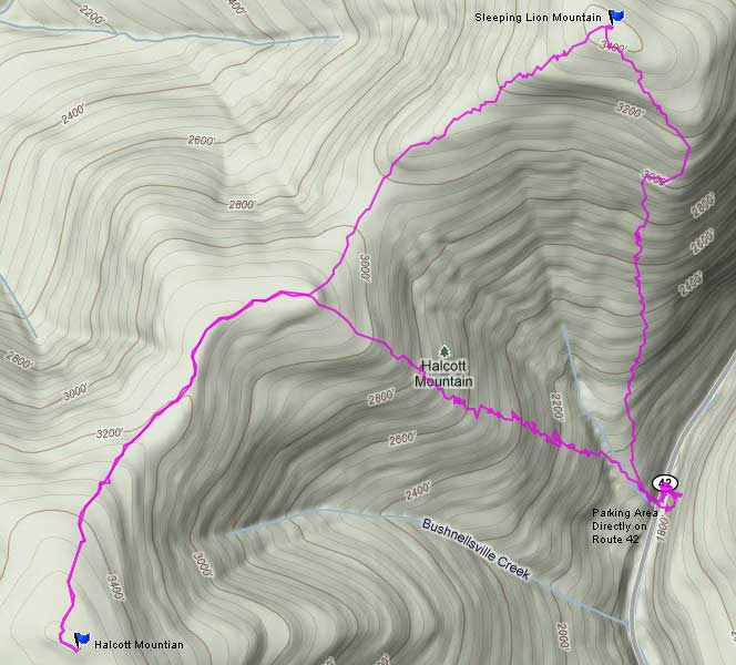 Halcott Mountain GPS map