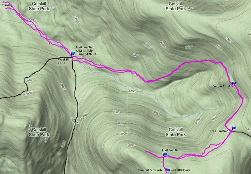 Leavitt's Peak GPS map