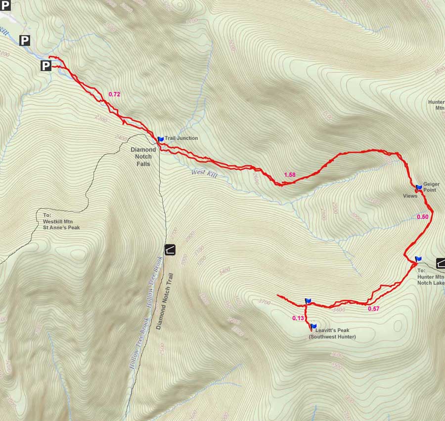 Leavitt's Peak GPS map