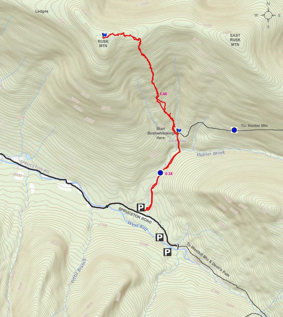 Rusk Mountain GPS map
