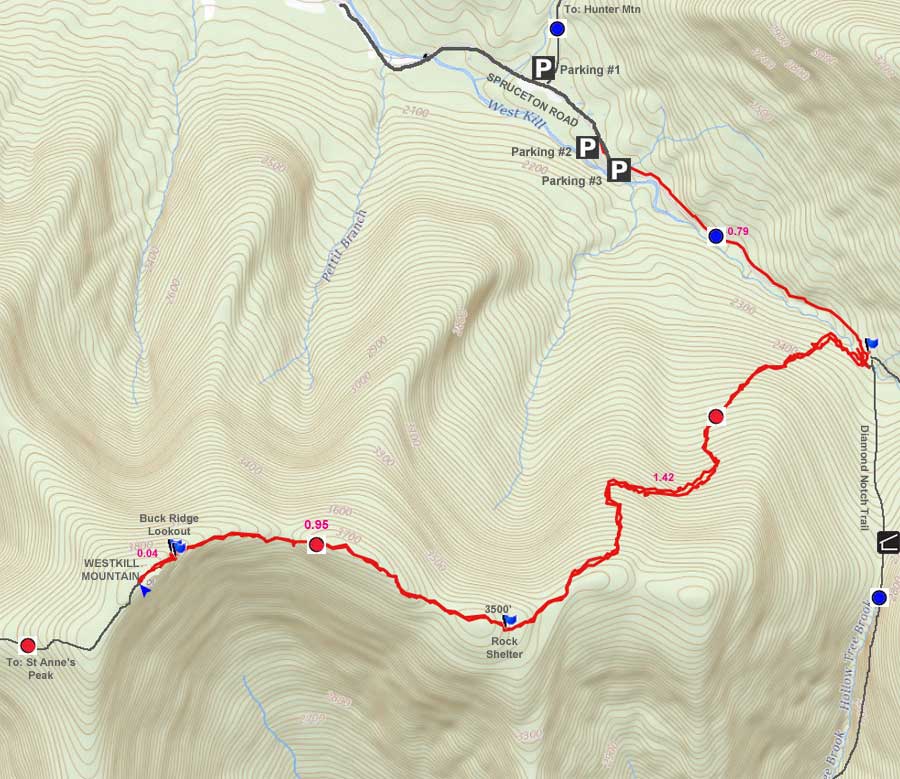 Westkill Mountain GPS map