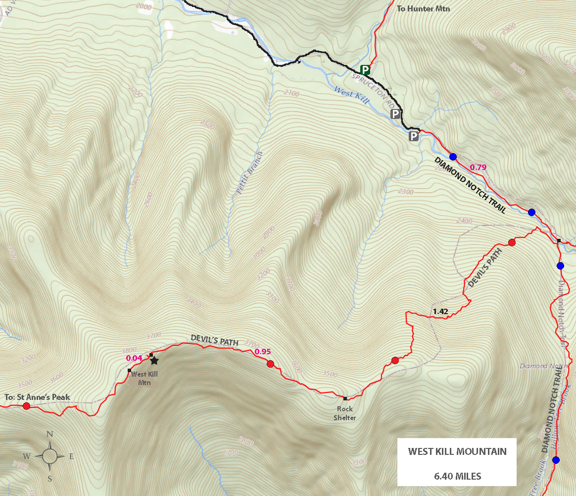 West Kill Mountain GPS map