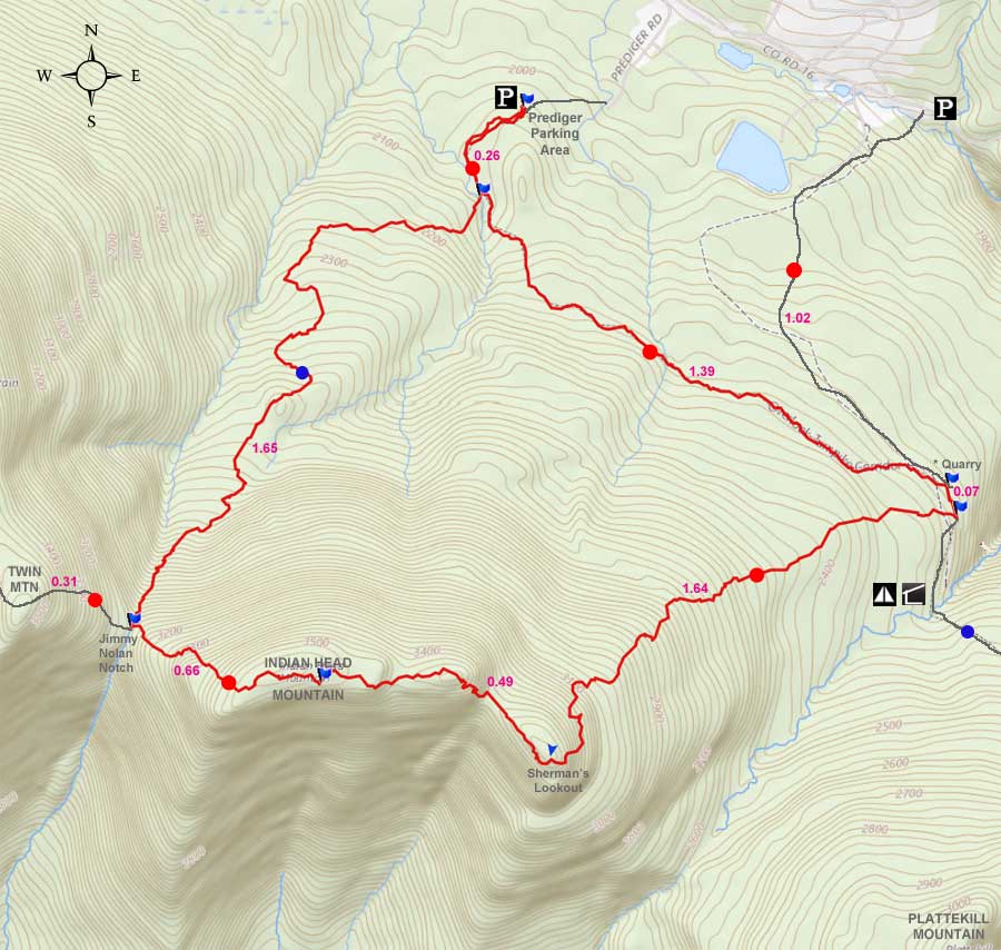 Indian Head Mountain GPS map