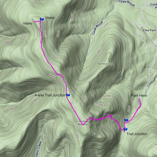 Plateau Mountain GPS map