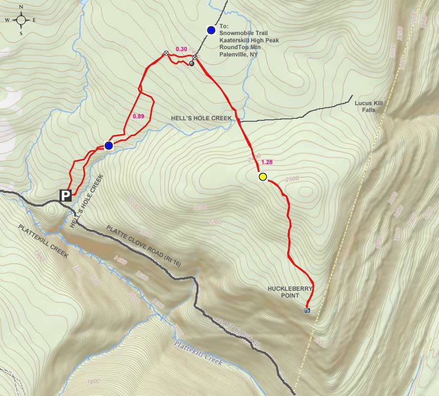 Map of trail to Huckleberry Point