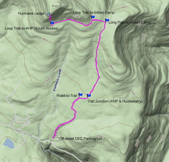 Catskill Mountains Kaaterskill Huckleberry Point GPS