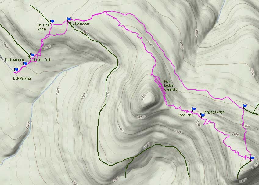 Catskill Mountains Round Top Mountain Kaaterskill High Peak GPS map