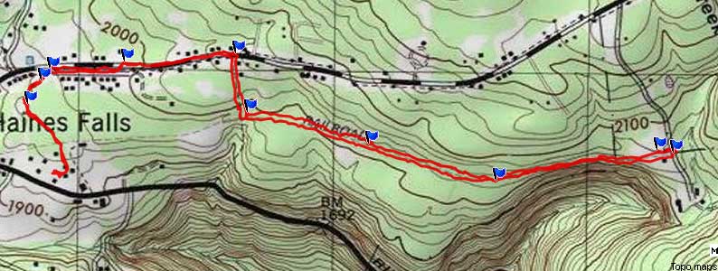 map of hike of kaaterskill rail trail