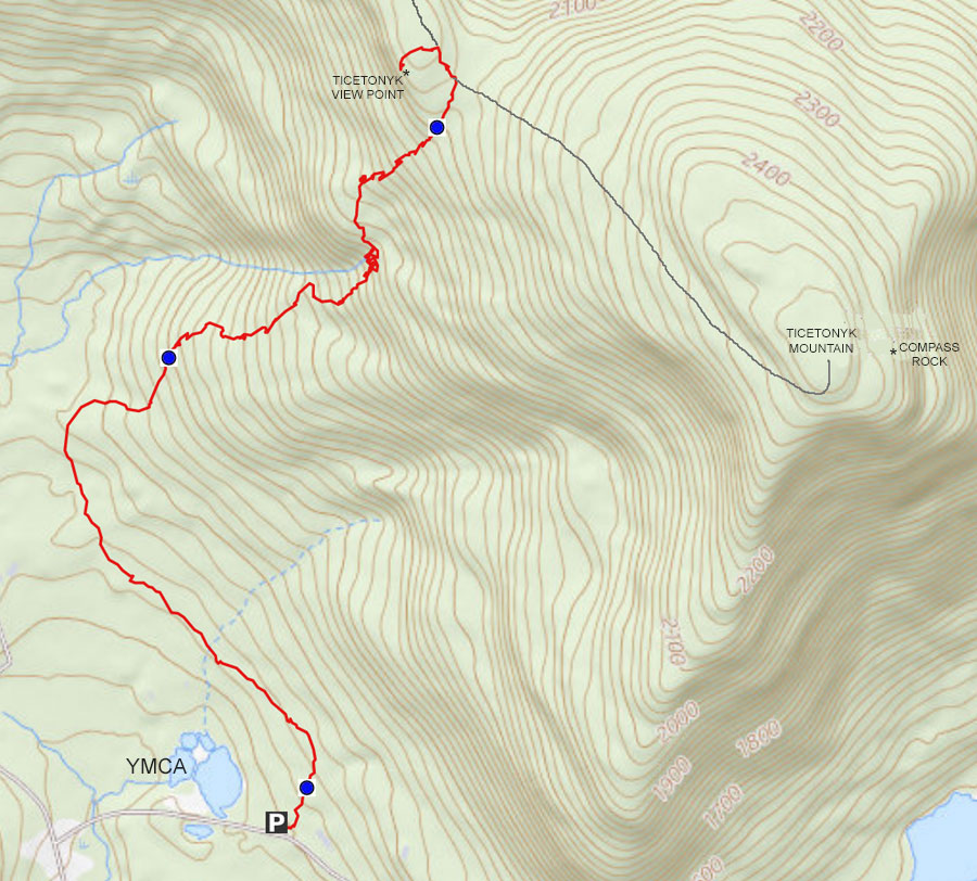 Map of trail to Ticetonyk View Point