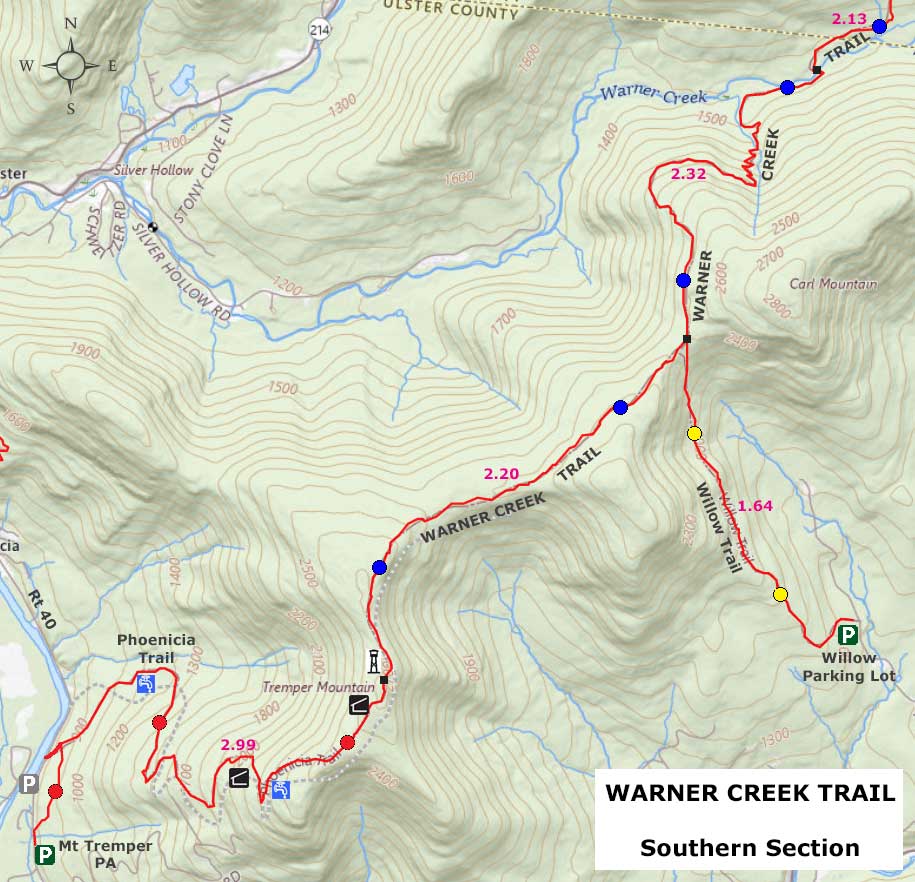 Map of Warner Creek Trail