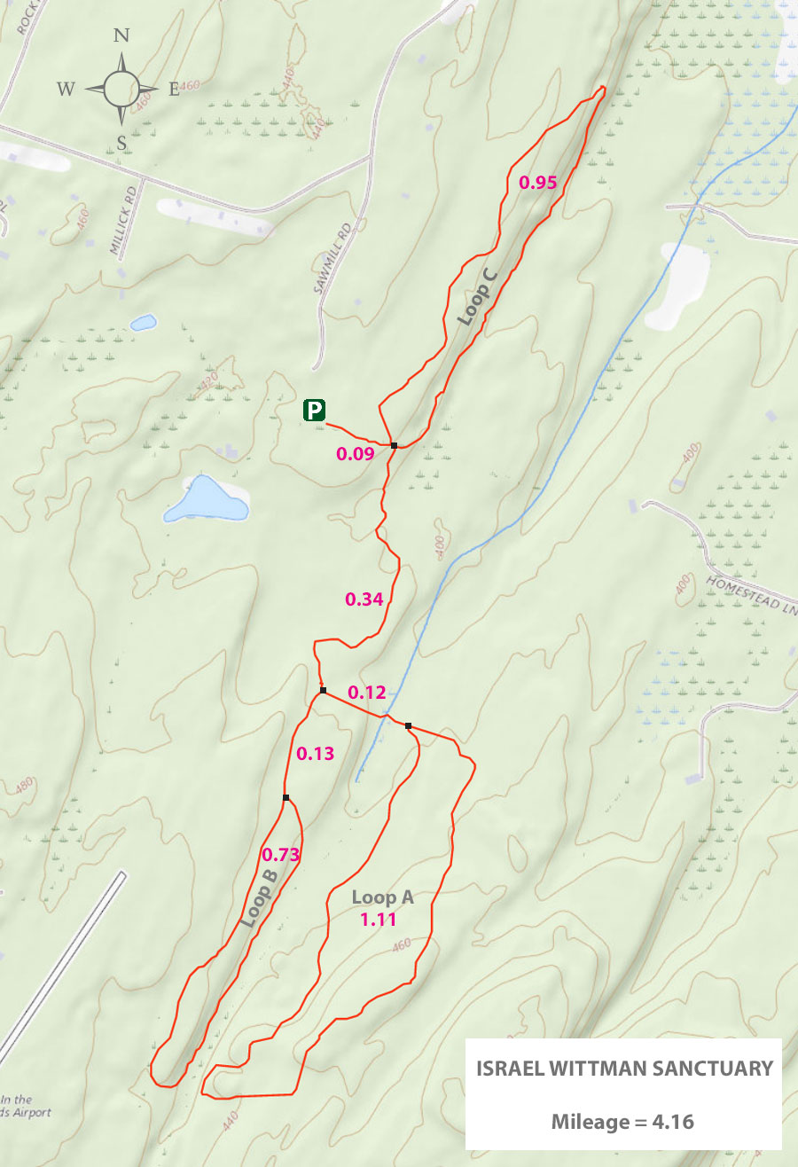 Map of the Israel Wittman Sanctuary near the Bluestone Wild Forest